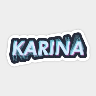 AESPA Karina Yoo Jimin name futuristic text glitch MY | Morcaworks Sticker